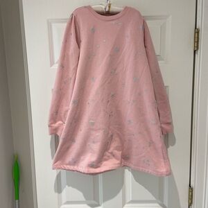 Pink Starry Sweatshirt Dress